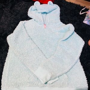 ❌❌SOLD❌❌Justice Fuzzy Light Blue Girls Hoodie